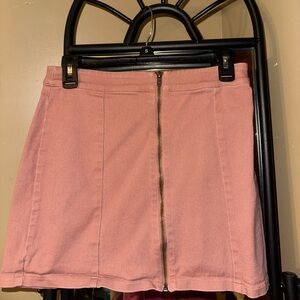 Forever 21 Pink Zip Up Skirt-Medium